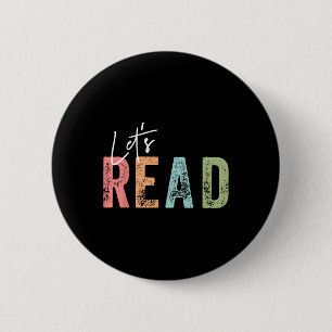 Let's Read Book Nerd Reading Book Lover Librarian 6 Cm Round Badge