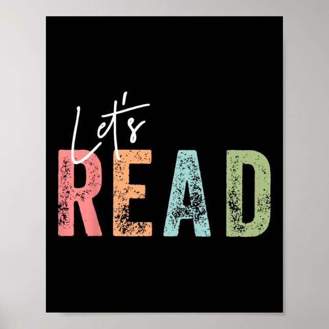Let's Read Book Nerd Reading Book Lover Librarian  Poster (Front)