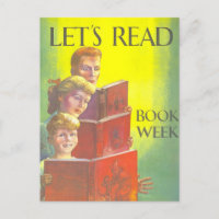 "Let's Read" Book Week Vintage Library Poster 