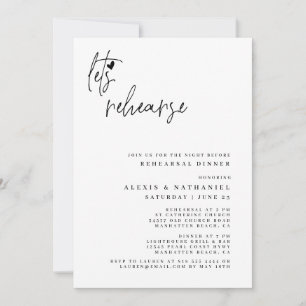 Let's Rehearse The Night Before Wedding Invitation