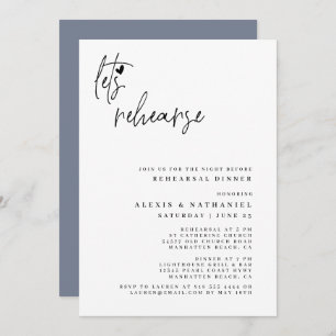 Let's Rehearse The Night Before Wedding Invitation