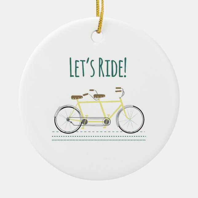 Lets Ride Ceramic Tree Decoration (Front)