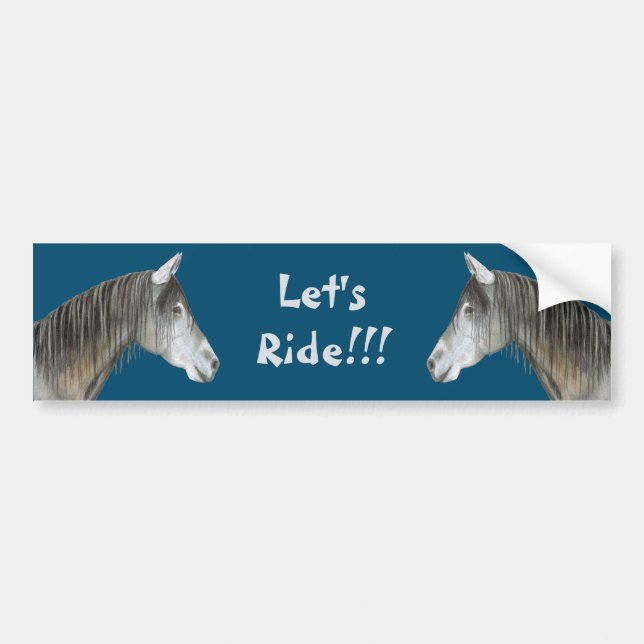 Lets Ride Horse Bumper Sticker (Front)