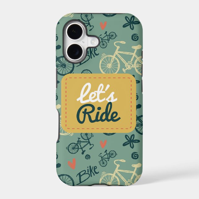 Let's Ride Modern Green Bicycle Pattern (Back)