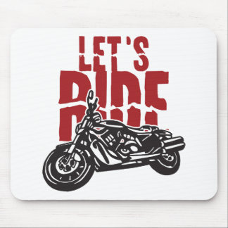 Lets Ride Motorcycle Design Mouse Pad