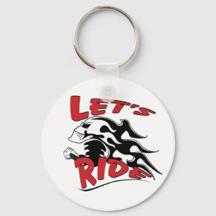Let's Ride Skull Key Ring