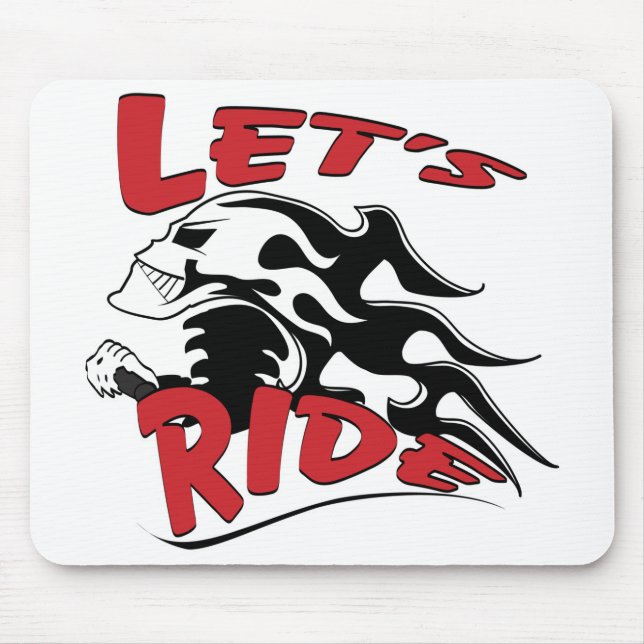 Lets Ride Skull Mouse Pad (Front)