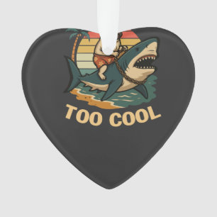 Let's ride the shark with Pug Ornament