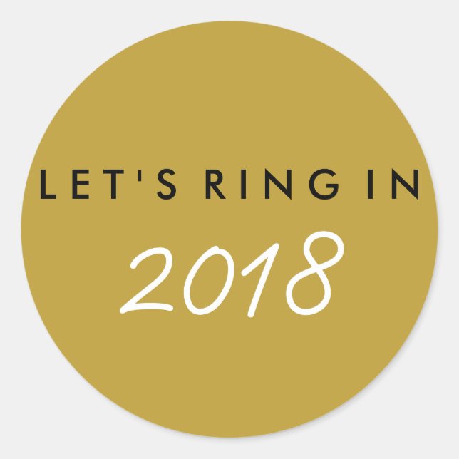 "Let's Ring In" New Year's Eve Favour Sticker (Front)
