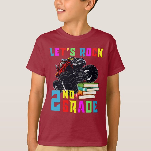LET'S ROCK 2nd GRADE Cool Truck T-Shirt (Front)