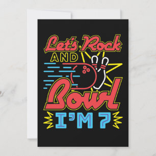 Let's Rock and Bowl I'm 7 Invitation