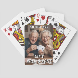 Let's Rock and Roll Funny Personalised Photo Playing Cards