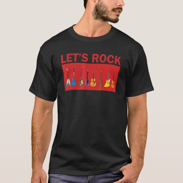 Let's Rock And Roll Guitars T-Shirt (Front)