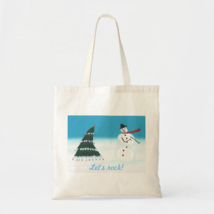 Let's rock, Christmas tree Snow man canvas bags