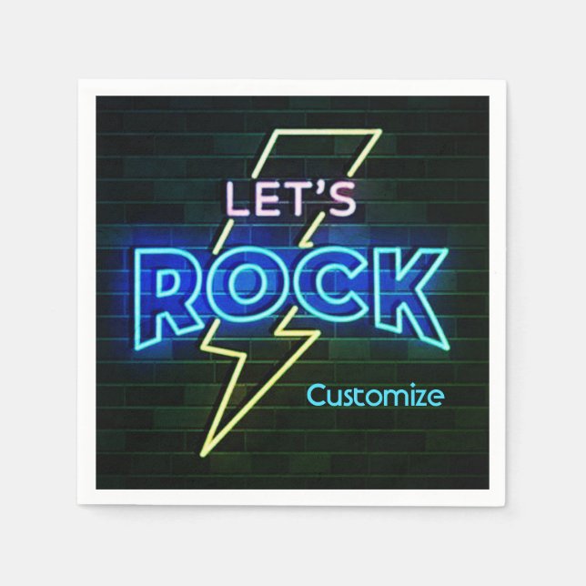 Let's Rock Lightning Bolt 2 Napkin (Front)