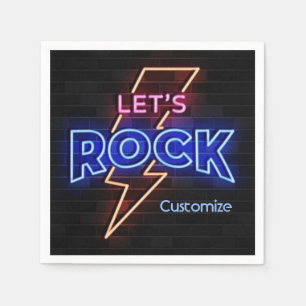 Let's Rock Lightning Bolt Napkin