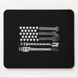 Lets Rock Rock N Roll Guitar Retro Usa Flag For Wo Mouse Pad