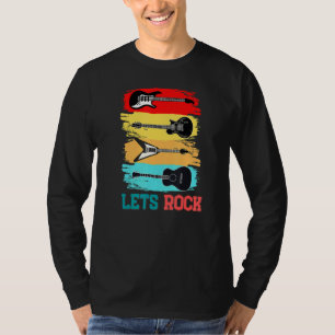 Lets Rock Rock n Roll Guitar Retro Vintage Men Wom T-Shirt