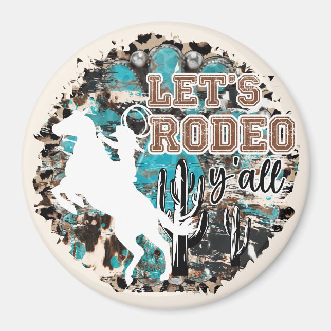 Let's Rodeo Y'all  Magnet (Front)