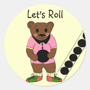 Let's Roll -  Bowling Classic Round Sticker