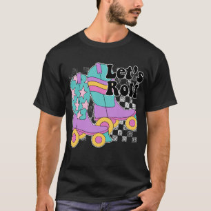 Let's Roll Cowgirl Western Roller Skater Vintage T-Shirt