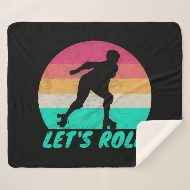 Lets Roll Girls Sherpa Blanket (Front (Horizontal))