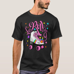 Let's Roll Into 9th Birthday Unicorn Roller Skate T-Shirt