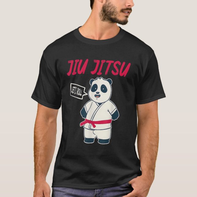 Let'S Roll Jiu Jitsu Panda T-Shirt (Front)