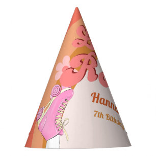 Let's Roll Retro Groovy Roller Skate Birthday Part Party Hat