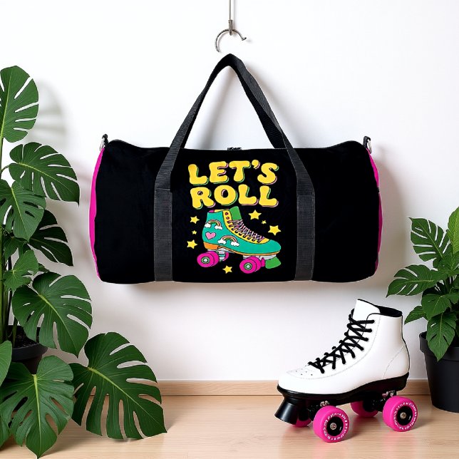 Let's Roll Retro Roller Skate Duffle Bag (Creator Uploaded)