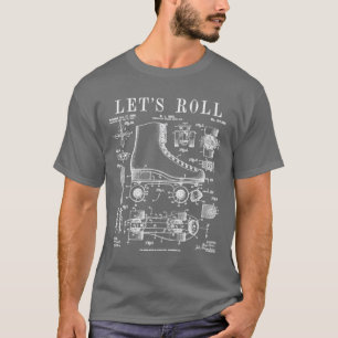 Lets Roll Roller Derby Skating Skater Skate Vintag T-Shirt