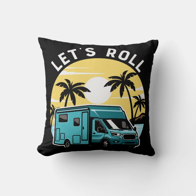 Let's Roll Sunset Camping Cushion (Front)