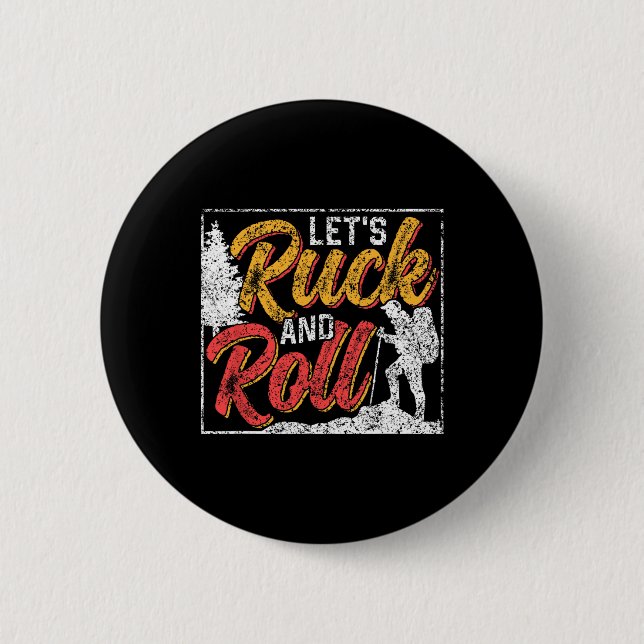 Let's Ruck And Roll Workout Backpack Rucksack Ruck 6 Cm Round Badge (Front)