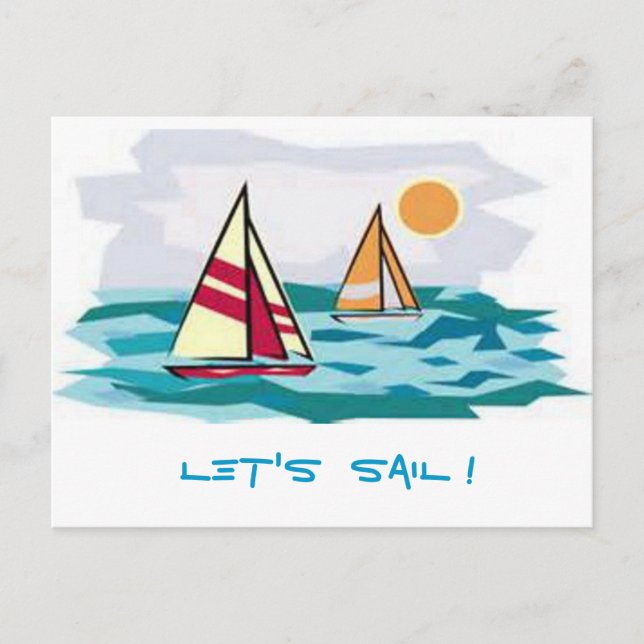 Let's Sail ! Postcard (Front)