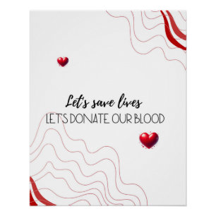 Let's Save Lives – Donate Blood Minimalist Graphic Poster