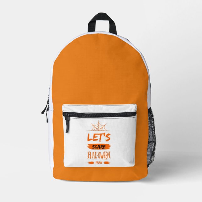 let's scare halloween now printed backpack (Front)