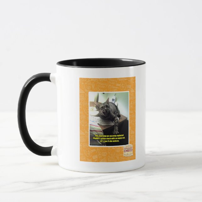 Let's see if she notices. mug (Left)