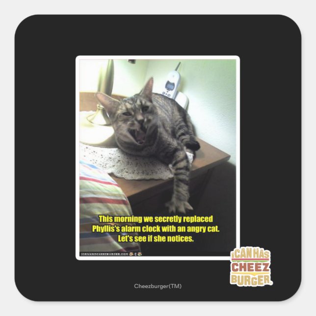 Let's see if she notices. square sticker (Front)