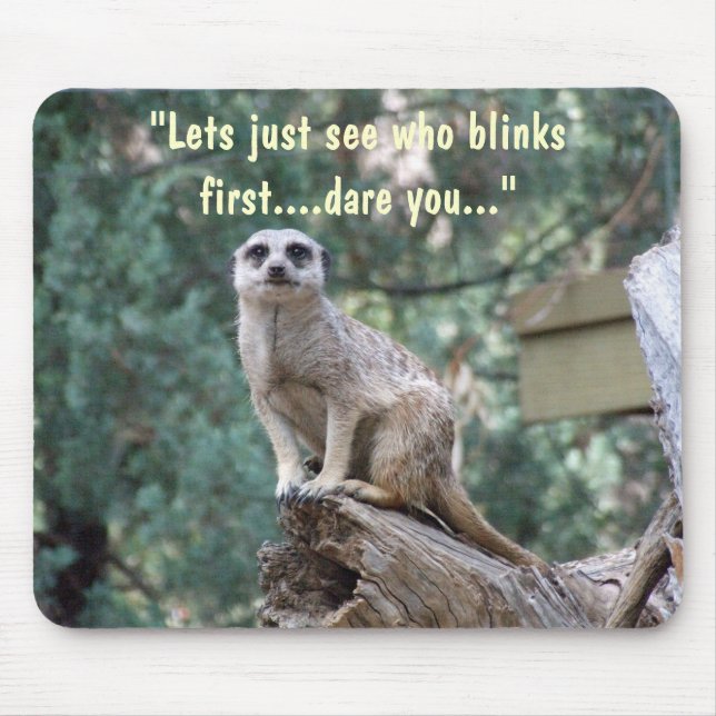 "Lets see who blinks first.." funny mousepad. Mouse Pad (Front)