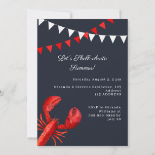 Let's shell-ebrate summer party coastal invitation