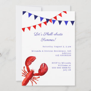 Let's shell-ebrate summer party coastal invitation