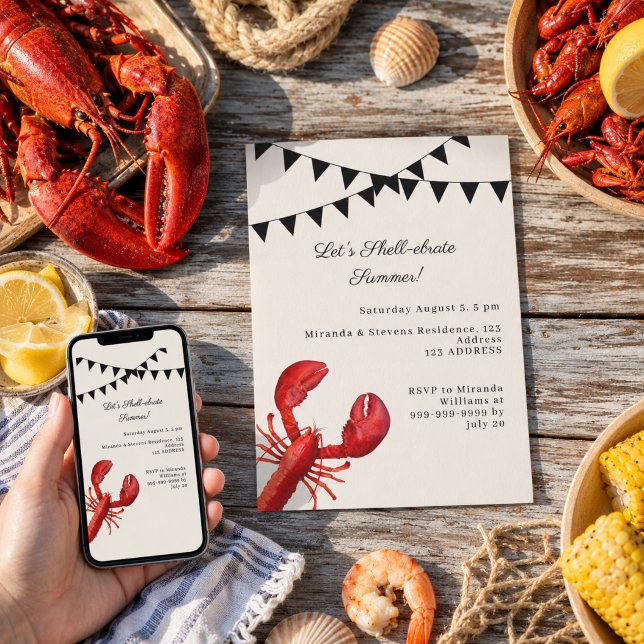 Let's shell-ebrate summer party sand coastal invitation (Creator Uploaded)