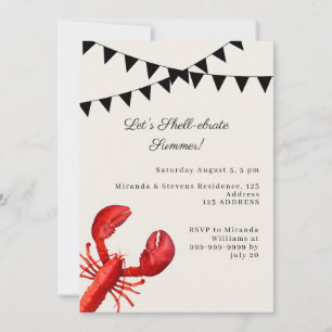 Let's shell-ebrate summer party sand coastal invitation