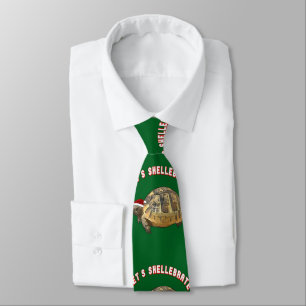 Lets Shellebrate Baby Tortoise Wearing Santa Hat Tie