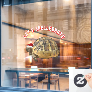 Lets Shellebrate Christmas Tortoise Wearing Santa 