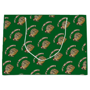 Lets Shellebrate Christmas Tortoise Wearing Santa Large Gift Bag