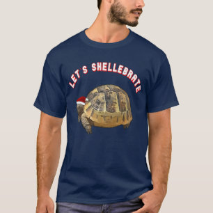 Lets Shellebrate Christmas Tortoise Wearing Santa T-Shirt