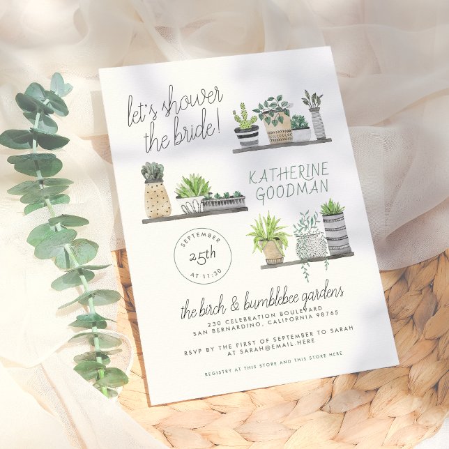 Let's Shower The Bride | Modern Boho Houseplants Invitation (Creator Uploaded)