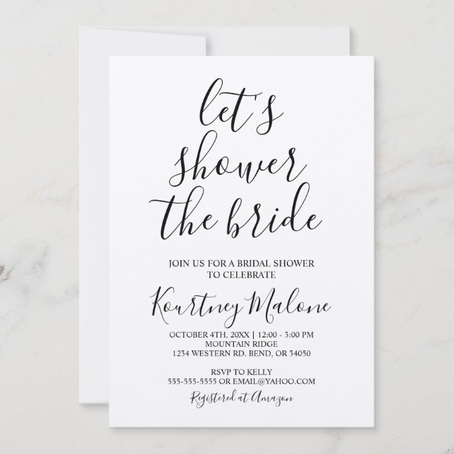 Let's Shower The Bride Rustic Invitation (Front)
