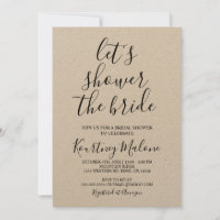 Let's Shower The Bride Rustic Invitation